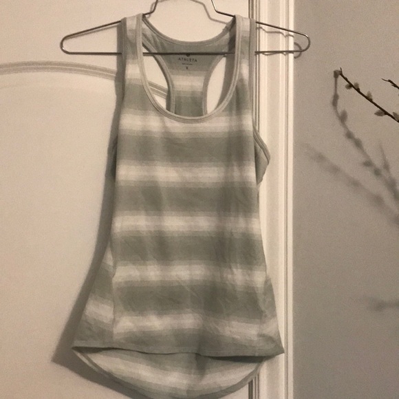Athleta workout tank top grey and white - Picture 2 of 3